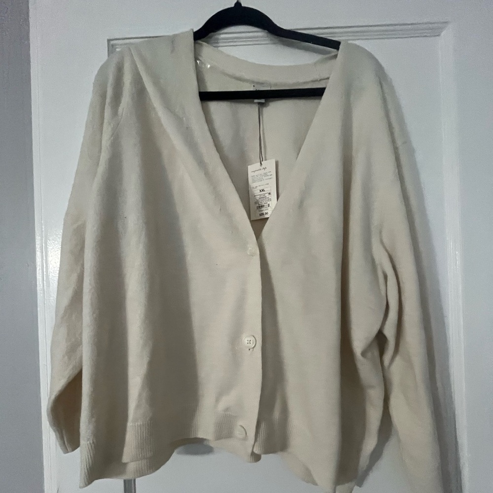 a new day Cream Cardigan Sweater Timeless Knit Design